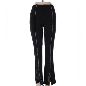 Oo Lala Black Ponte Knit Pant With Zipper Detail
